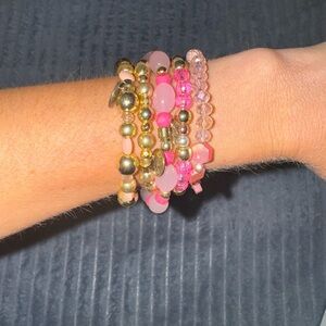 Erimish Gold and Pink Bracelet Set